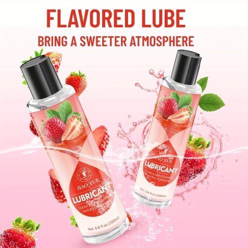 sweet aroma strawberry lubricant 6.8fl.oz, silky smooth & long lasting, non sticky, hypoallergenic, water based formula for men, women & couples, natural pleasure, flavored lubes for couples, for sex toys sex doll pleasure masturbator